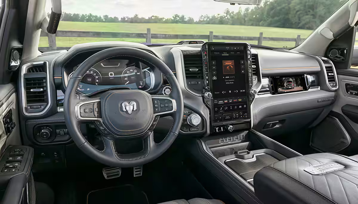 The front dashboard of the 2025 Ram 1500.