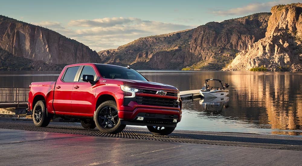 2024 Chevy Silverado 1500 parked by a lake launch