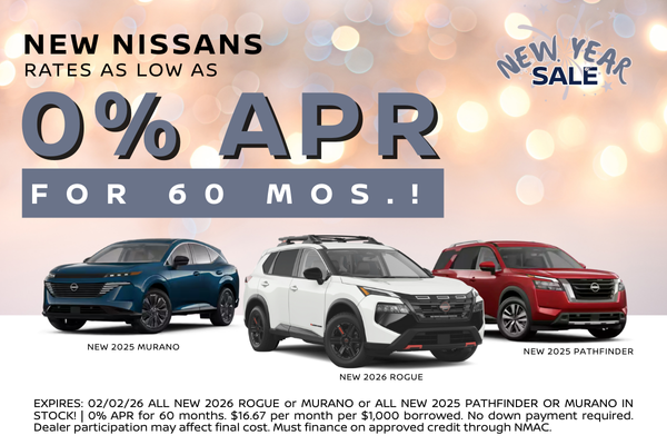 New Nissans 0% APR at Nissan Elk Grove