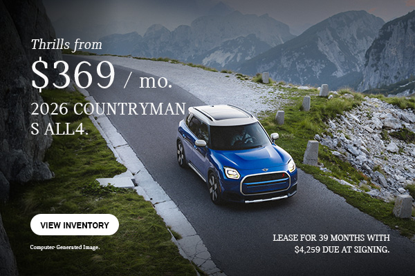 MINI Countryman driving through the mountains
