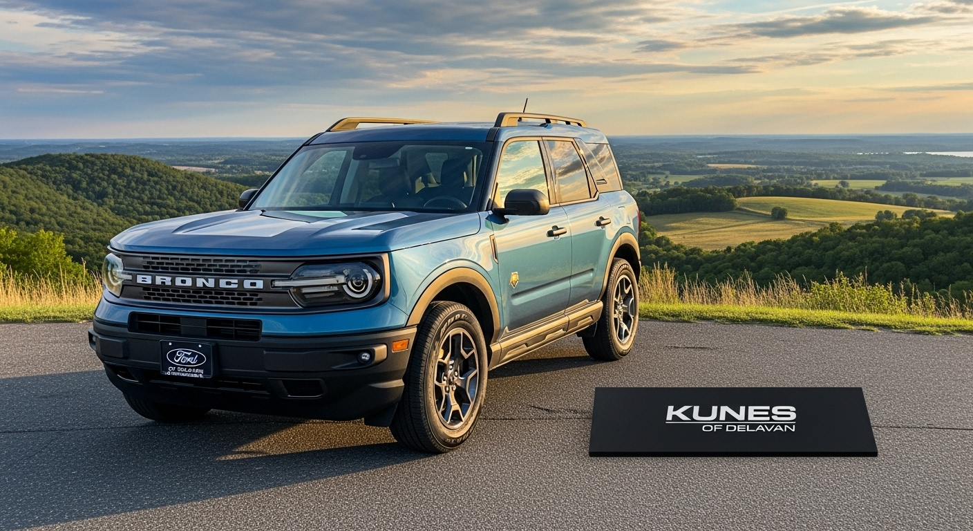 Explore the latest Ford Bronco Sport leasing offers available near Elkhorn, WI. Discover flexible and affordable leasing options at Kunes Ford of Delavan, tailored to meet your needs and lifestyle. Whether you're seeking a new adventure vehicle or a reliable SUV for daily commutes, the Ford Bronco Sport is an excellent choice. Enjoy the latest features and technology without the long-term commitment of buying. Find the perfect fit for your lifestyle with our current offers.