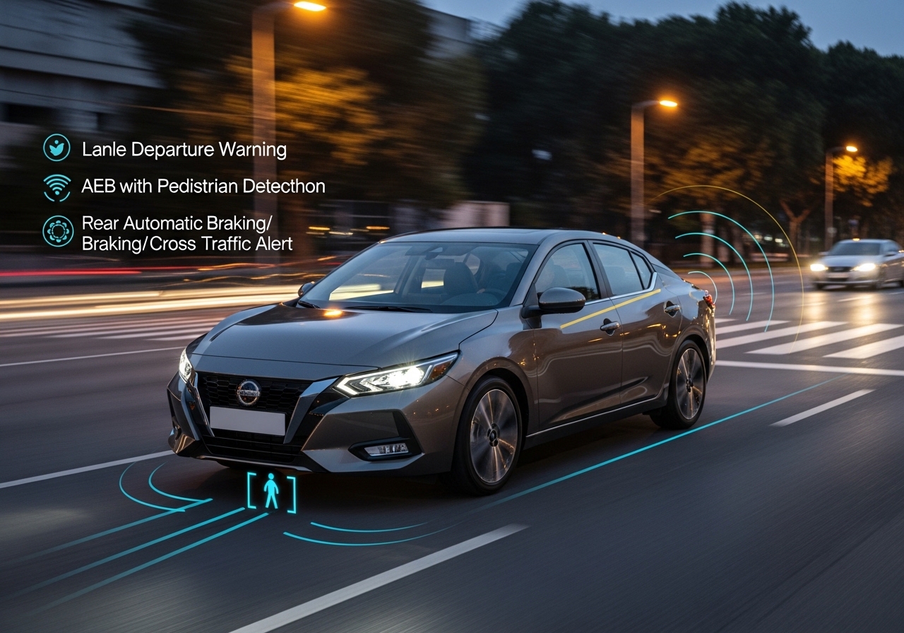 2026 Nissan Sentra showcasing advanced safety features on the road