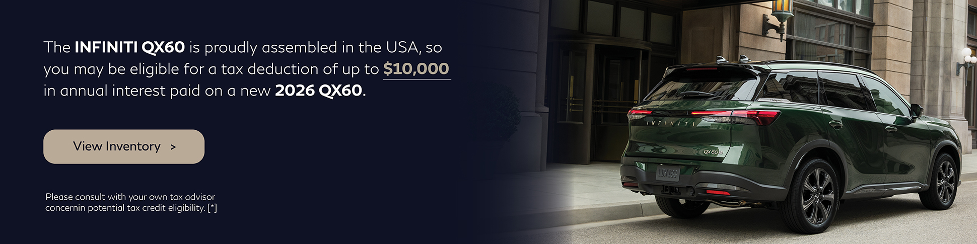 SD 2026 QX60 Tax Credit