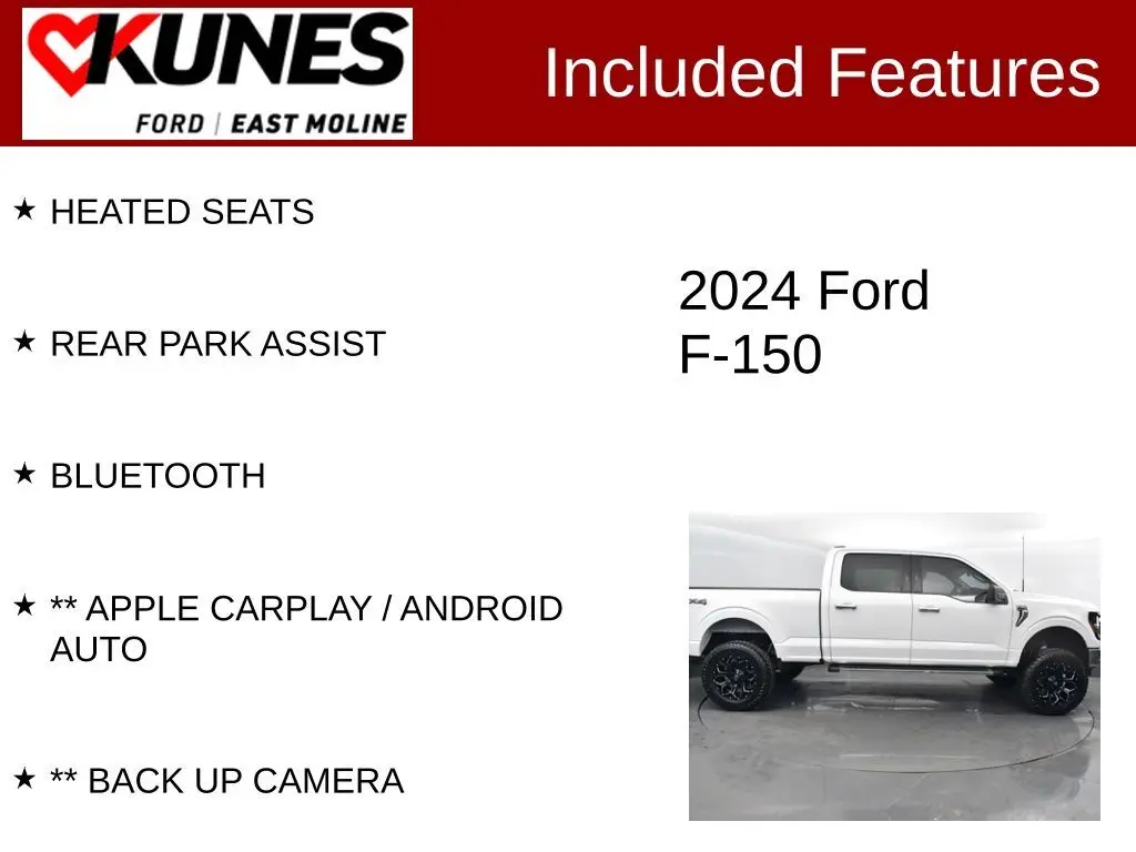 Used 2024 Ford F-150 XLT with VIN 1FTFW3L59RKD82936 for sale in East Moline, IL