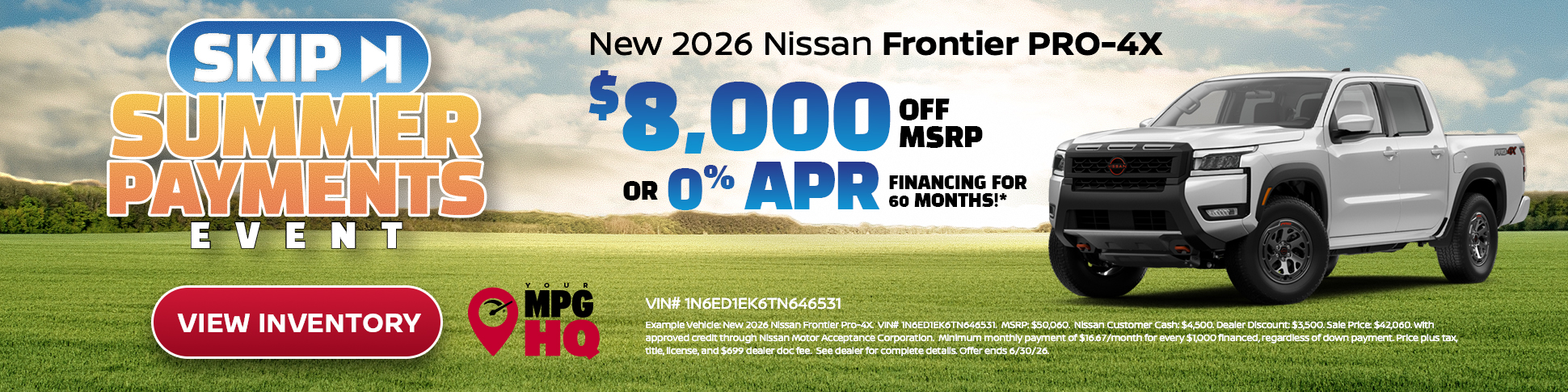 New 2026 Nissan Frontier