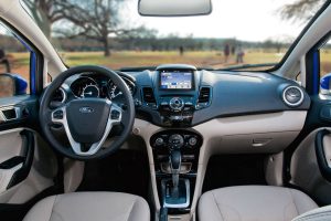 driver dash and infotainment system of a 2018 Ford Fiesta