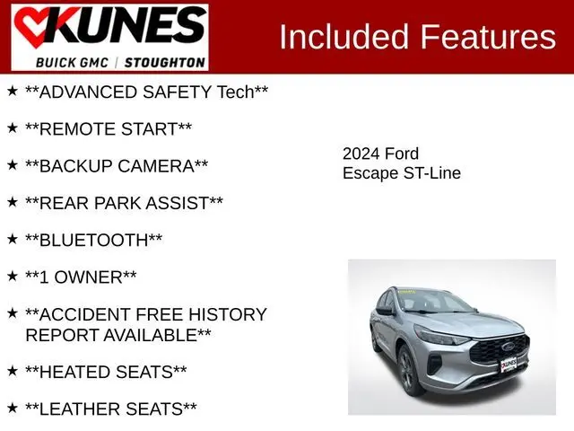 Used 2024 Ford Escape ST-Line with VIN 1FMCU9MN3RUA24466 for sale in Stoughton, WI