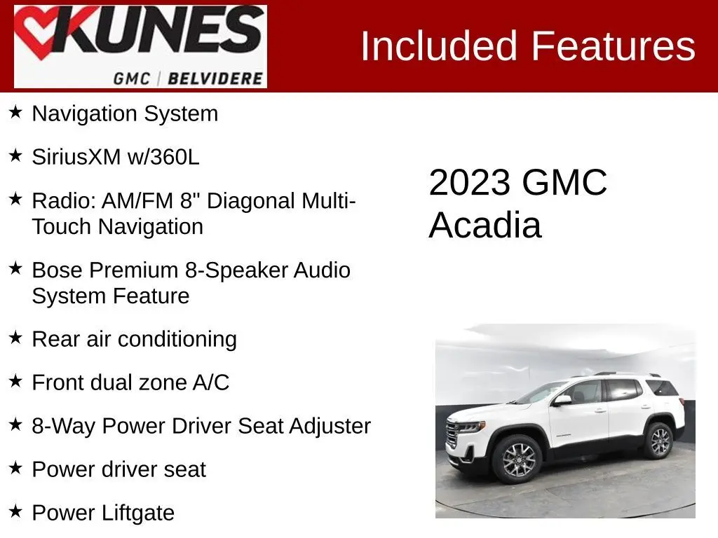 Used 2023 GMC Acadia SLT with VIN 1GKKNUL44PZ236600 for sale in Belvidere, IL