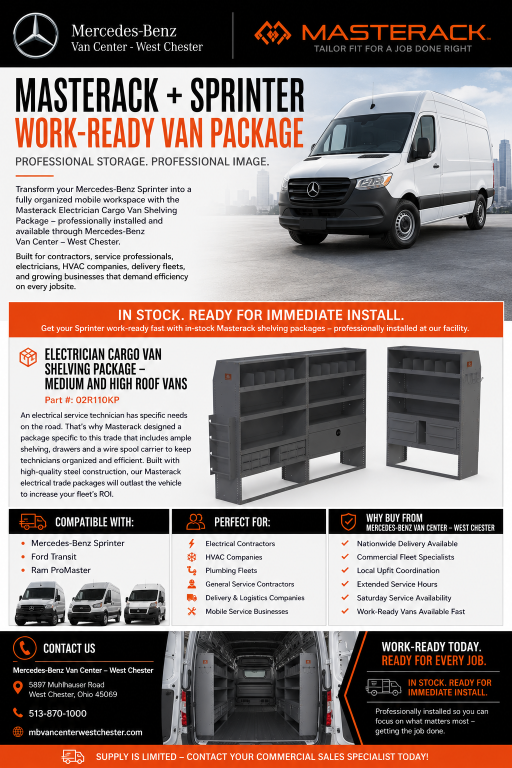 Electrician Cargo Van Shelving Package Brochure
