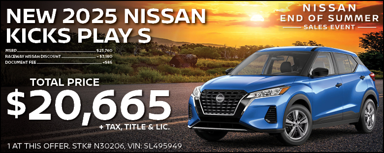 New 2025 Nissan Kicks Purchase Offer