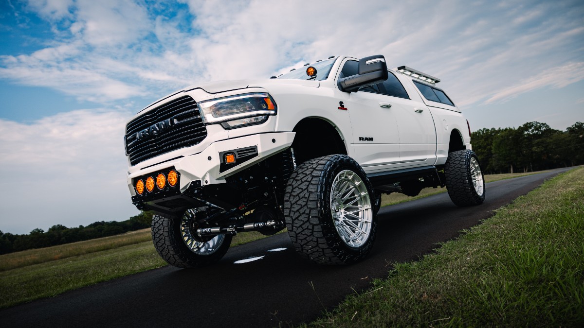Custom Pearl RAM 3500 Exterior Driver Side Front Angle