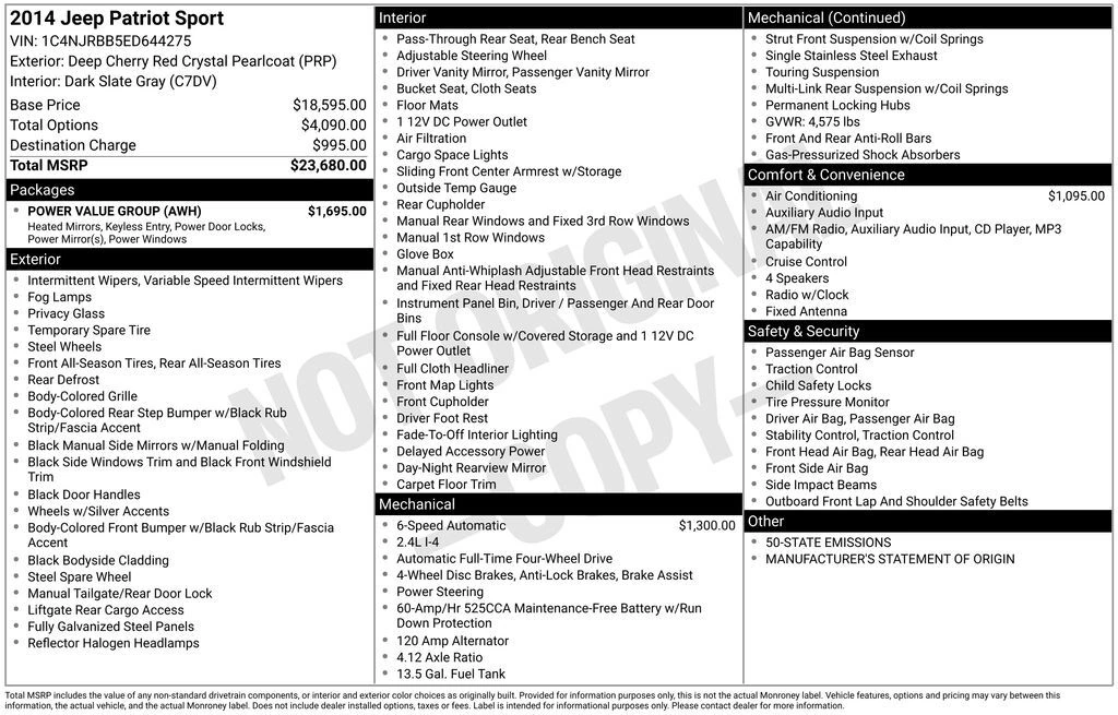 2014 Jeep Patriot Sport
