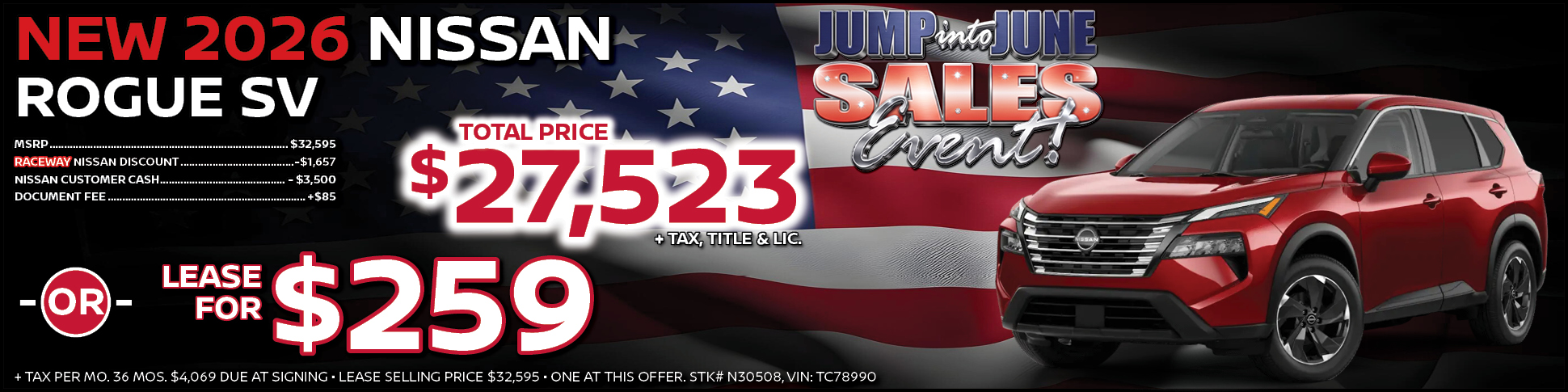 New 2026 Nissan Rogue Lease Offer