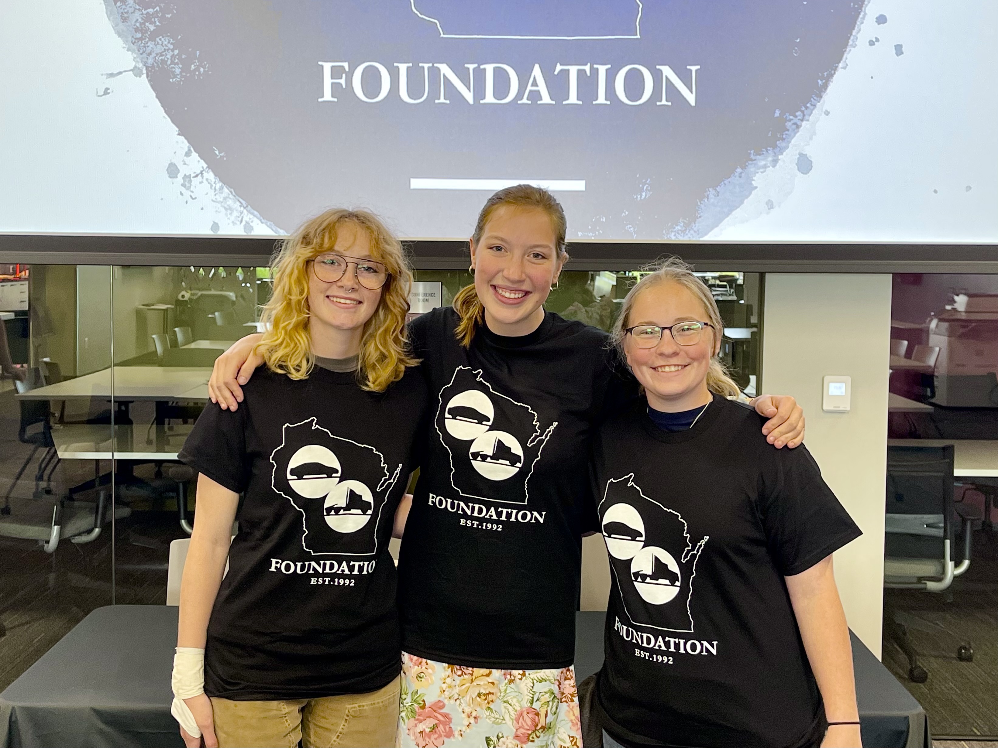 Hannah Ketter (pictured in middle) at an all-female technician panel discussion