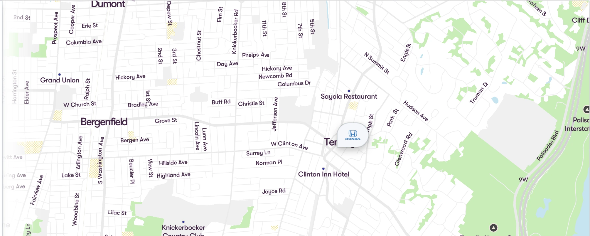 Map showing DARCARS Honda Tenafly