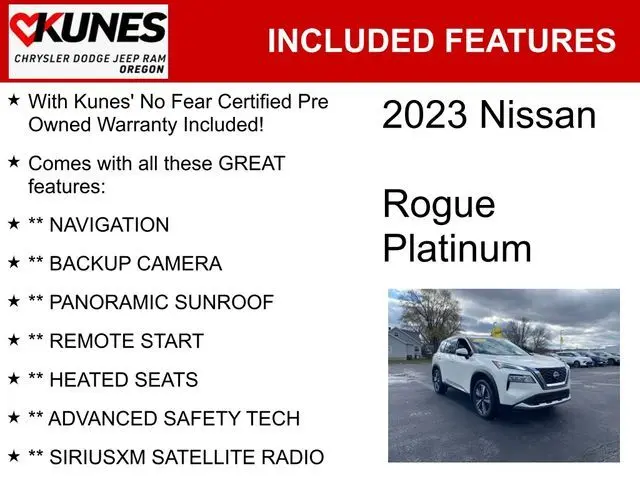 Used 2023 Nissan Rogue Platinum with VIN JN8BT3DD4PW310100 for sale in Oregon, IL