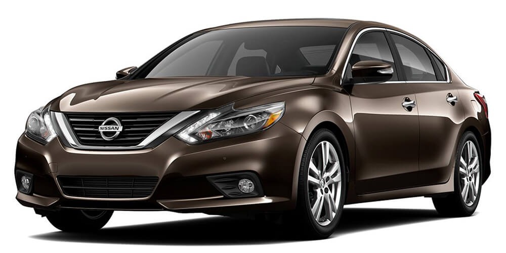 2017 Nissan Altima sedan in Java Metallic, front three-quarter view