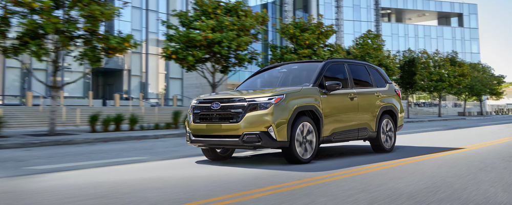 2025 Subaru Forester Hybrid Driving Through the City