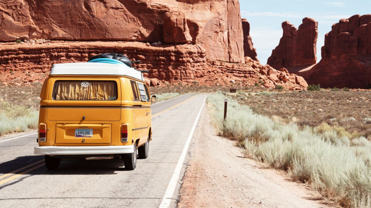 Vintage Van Going on a Road Trip