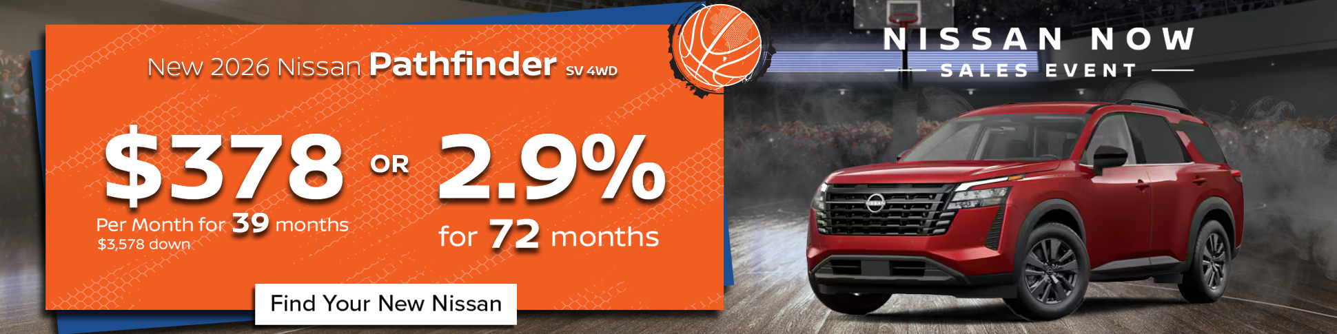 2026 Nissan Pathfinder SV 4WD lease or APR – Greensboro, NC