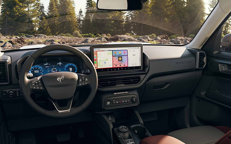 image of driver's seat and dashboard of ford bronco sport