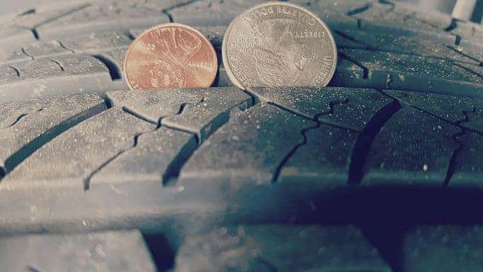 How to use the coin method to test tread wear
