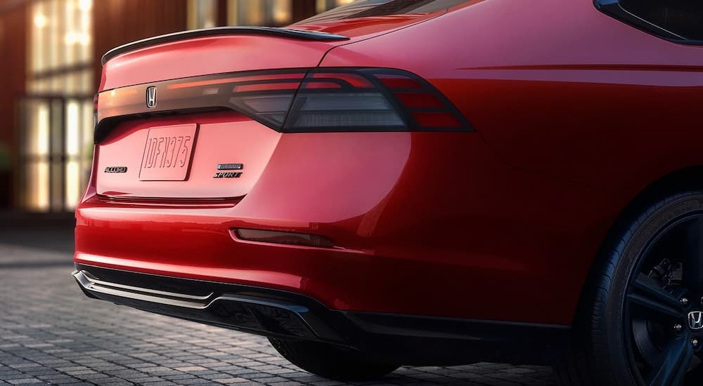 Back trunk of a red Digital cluster in a 2026 Honda Accord