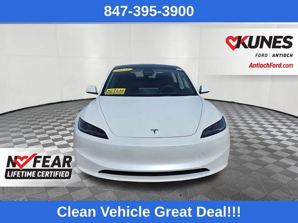 Used 2025 Tesla Model 3 Long Range with VIN 5YJ3E1EB7SF877278 for sale in Antioch, IL