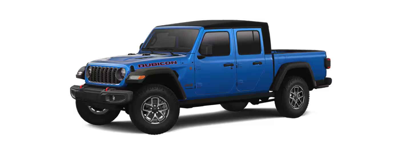 a blue 2024 jeep gladiator rubicon