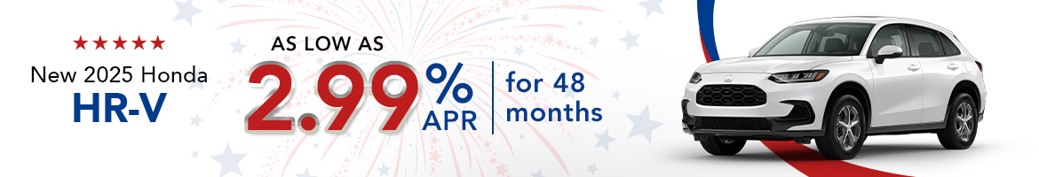Enjoy 2.99% APR financing on a new 2025 Honda HR-V in Kingsport, TN