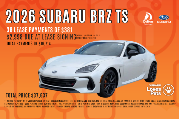 2026 Subaru BRZ tS lease offer