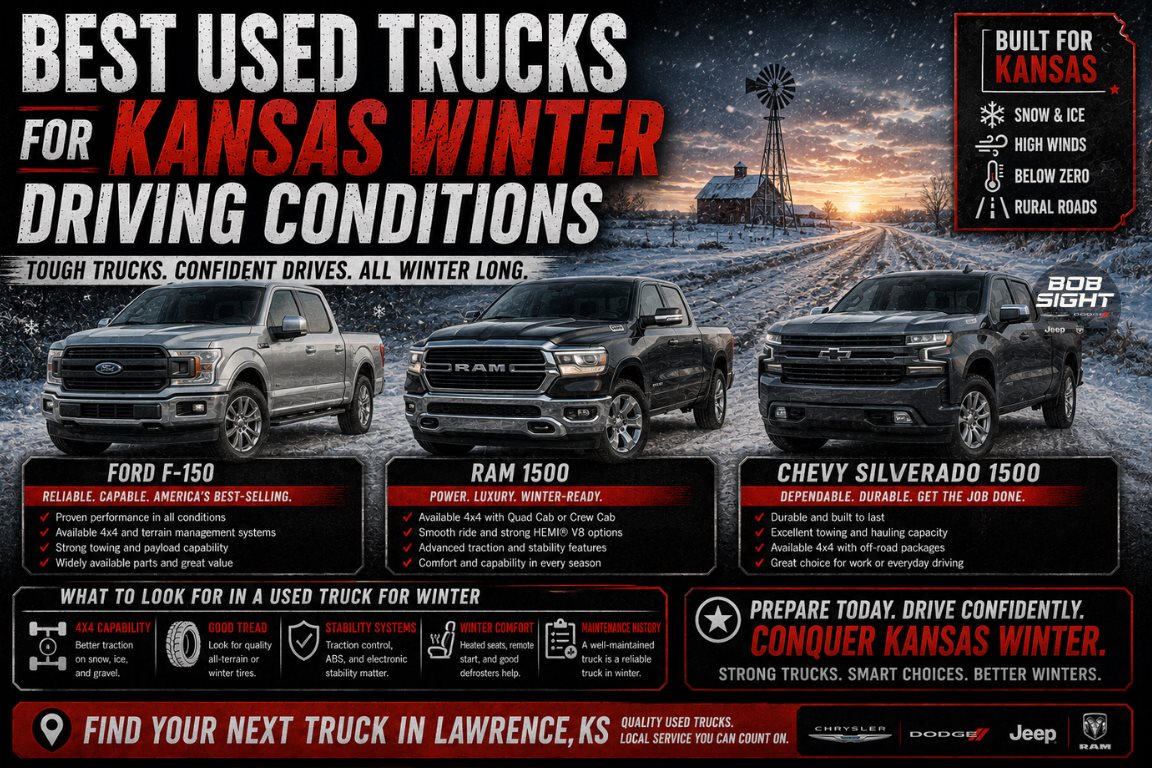 Best used trucks for Kansas winter driving conditions with capability traction and cold weather performance