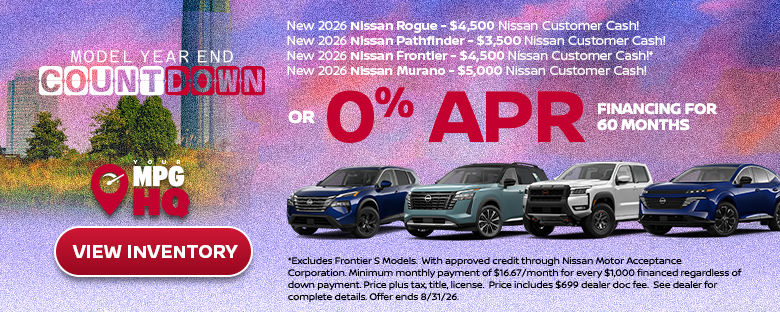 0% APR on New Nissan Models