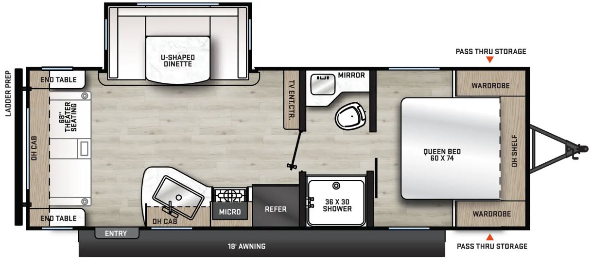 Coachmen's Catalina Series 8 231MKS Travel Trailer interior layout