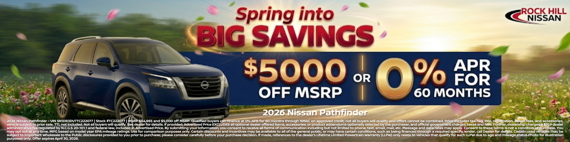Rock Hill Nissan April Incentive