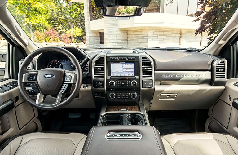 driver dash and infotainment system of a 2019 Ford F-250 Super Duty