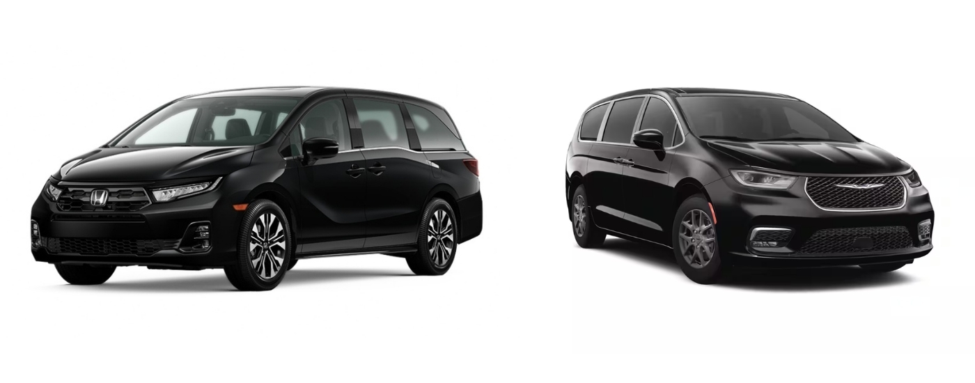 Black 2025 Honda Odyssey Elite vs a black 2025 Chrysler Pacifica Select