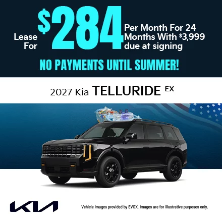 2027 Kia Telluride EX Lease for $284 per month with $5,999 due at signing