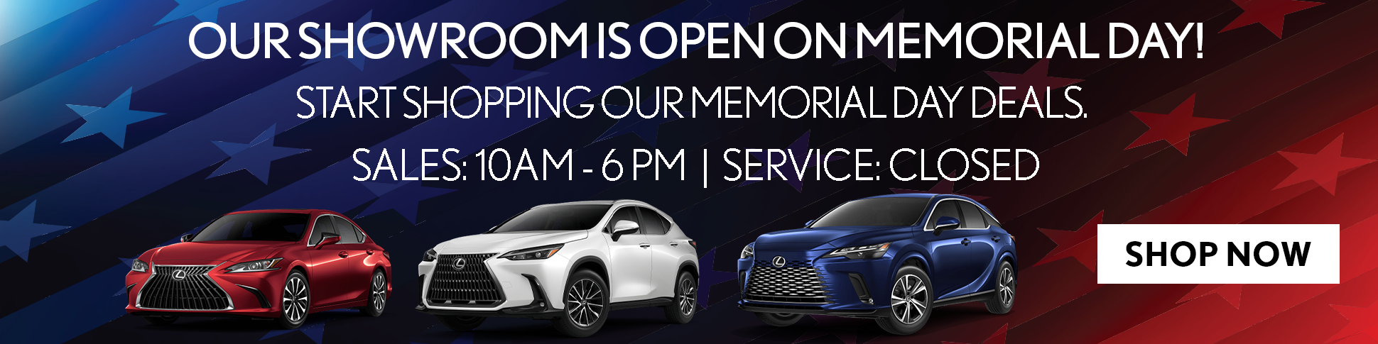 Open On Memorial Day!