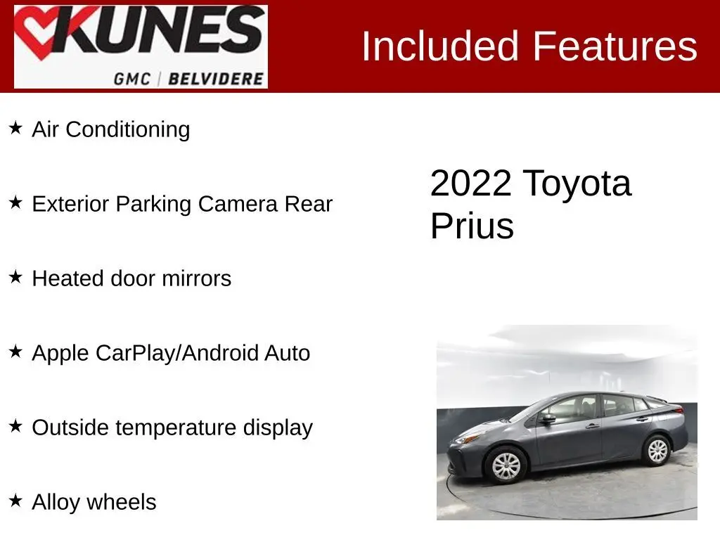 Used 2022 Toyota Prius LE with VIN JTDKAMFU0N3185115 for sale in Belvidere, IL
