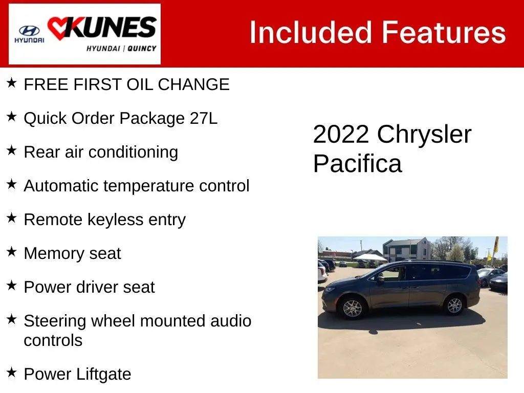 Used 2022 Chrysler Pacifica Touring L with VIN 2C4RC1BG5NR132201 for sale in Quincy, IL