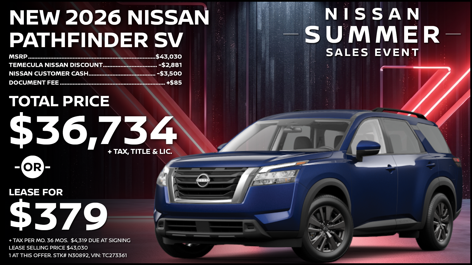 2026 Nissan Pathfinder SV