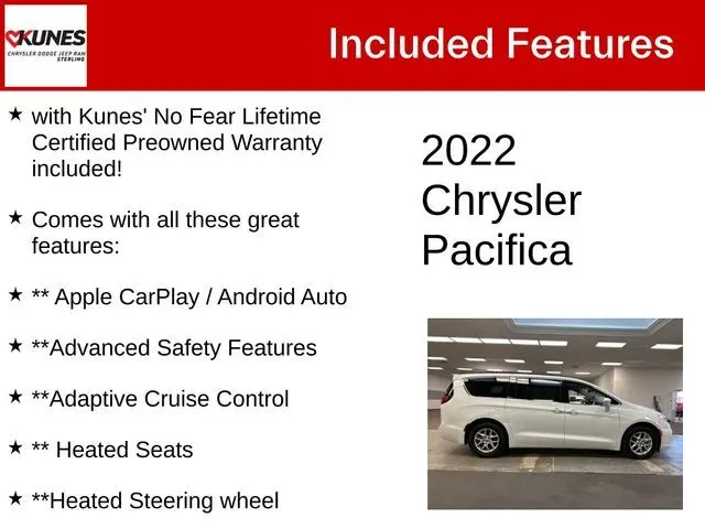 Used 2022 Chrysler Pacifica Touring L with VIN 2C4RC1BG4NR161981 for sale in Sterling, IL