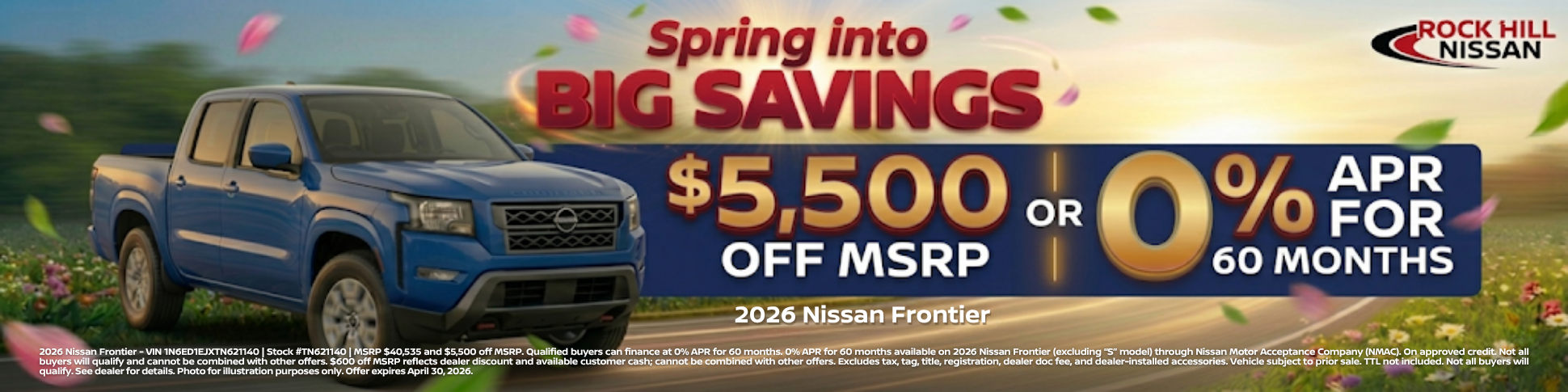 Rock Hill Nissan April Incentive