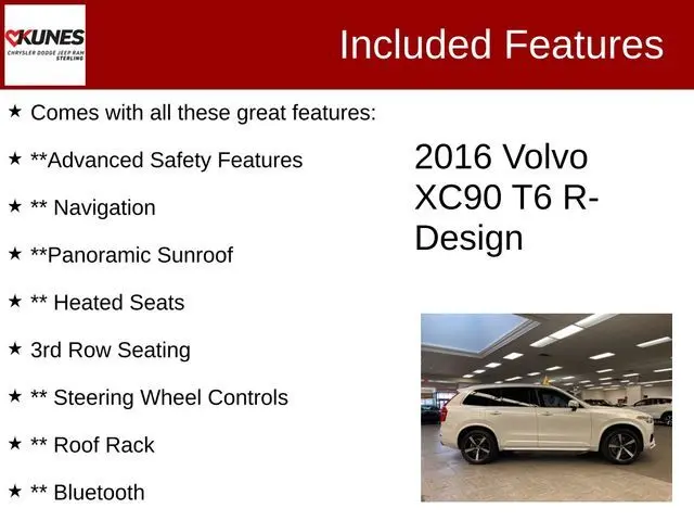 Used 2016 Volvo XC90 R-Design with VIN YV4A22PMXG1065250 for sale in Sterling, IL