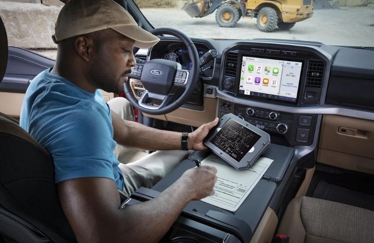 Man Working in 2022 Ford F-150