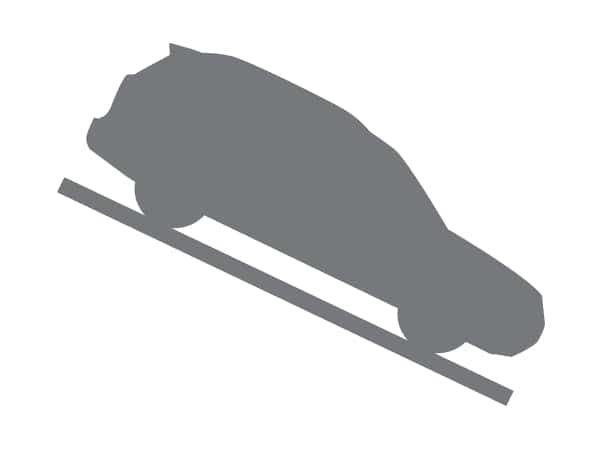 Icon of a car descending a steep slope