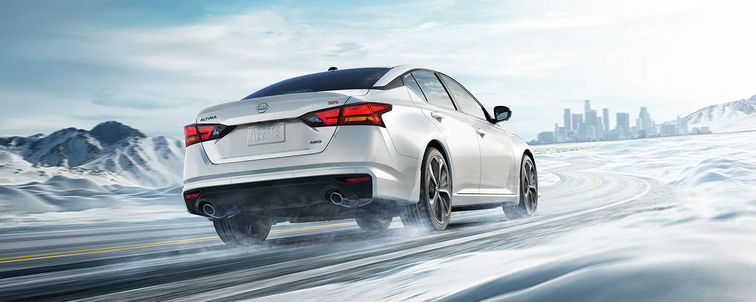 Nissan Altima on icy road