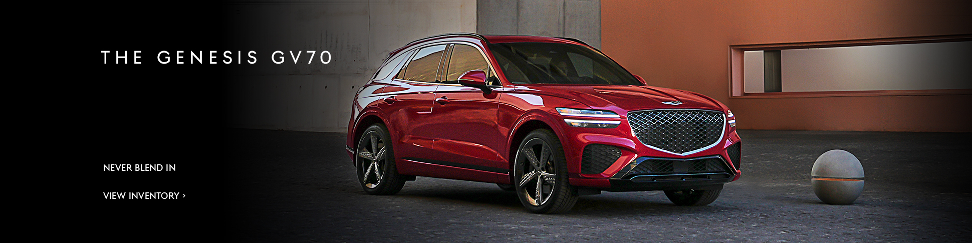 Genesis GV70 Banner. Limited Availability. Preproduction model with optional features shown.