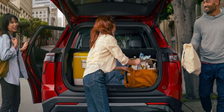 The cargo space in the equinox.